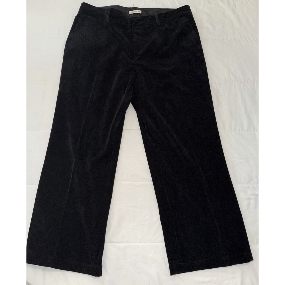 Coldwater Creek Velvet Pants Womens 18 Black Straight Leg